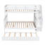 Lit superposé simple avec garde-corps, lit gigogne simple et rangement spacieux - Bois massif blanc pour la chambre à coucher-490116935