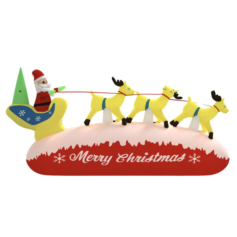 Décoration de Noël gonflable père Noël et renne à DEL 57,1 po