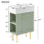 Meuble-lavabo 21,6 po, armoire combinée, meuble de rangement pour salle de bain, lavabo simple en céramique, rangement à gauche-1839664007
