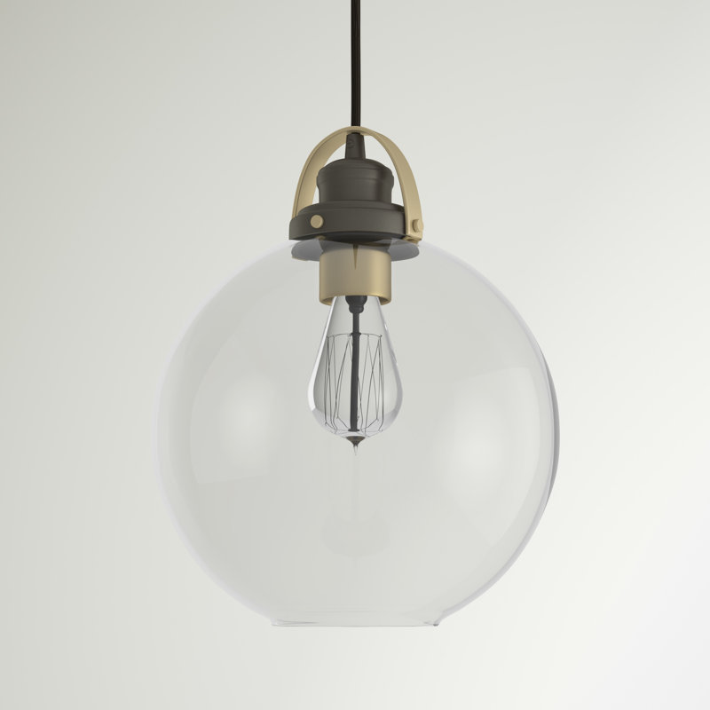 Alfredas 1 - Light Single Pendant, Graphite with Aged Brass