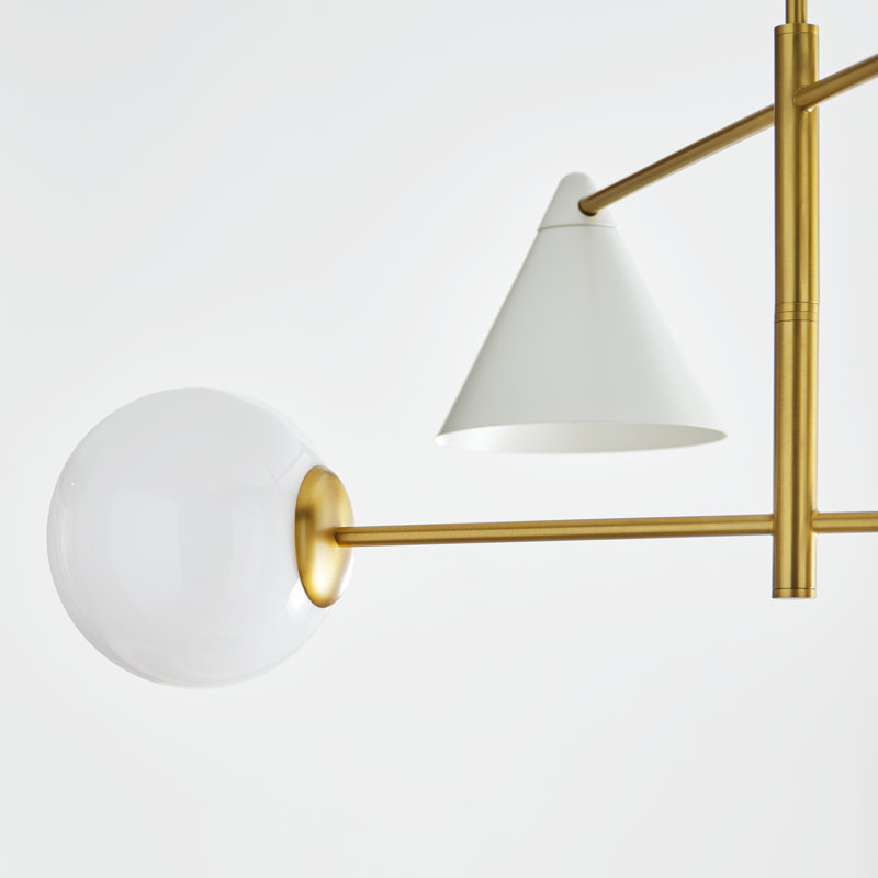 Cosmo 4 - Light Chandelier, White/Black, 16.12" H x 36" W x 36" D