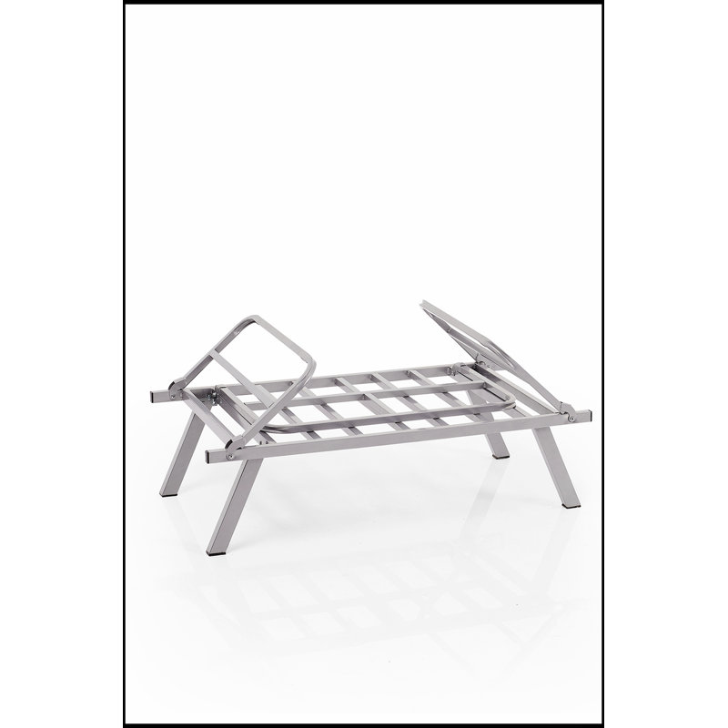 Causeuse Alora avec pieds en métal, conception convertible moderne pour petits espaces et multifonction, Gris Pierre