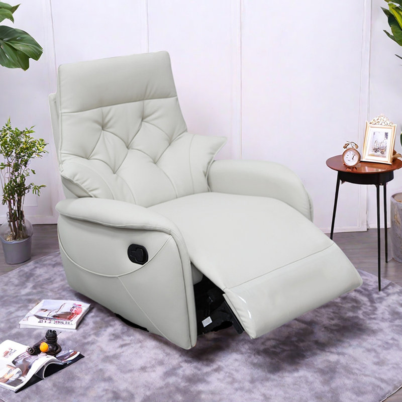 Modern Multi-Functional Single High-Back Recliner, Beige