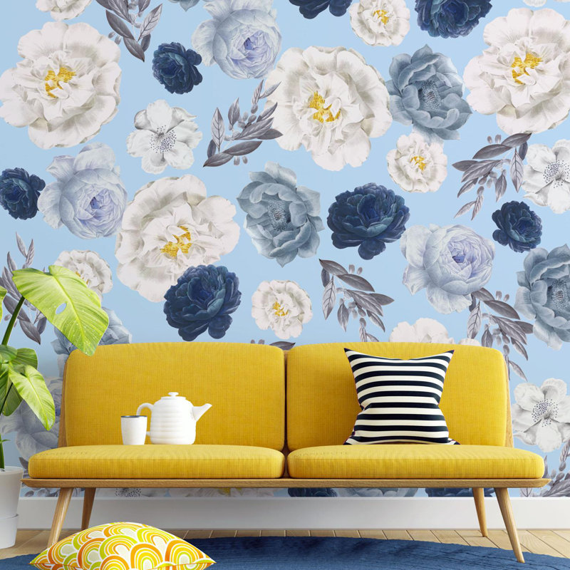 Adhésif décoratif pivoines surdimensionnées élégantes