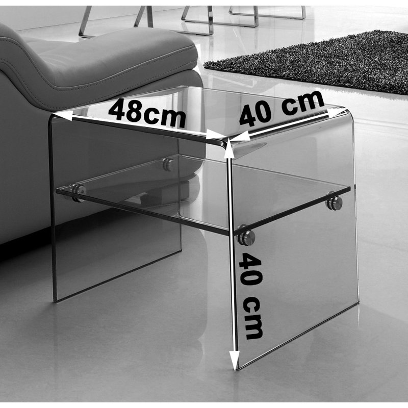 Glass Top Sled End Table