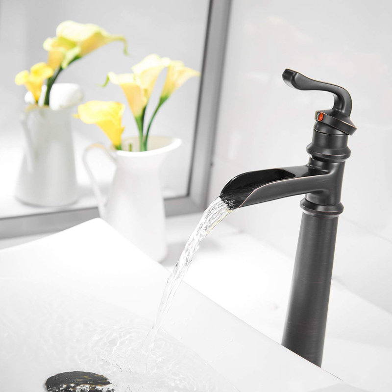Robinet de lavabo vasque avec ensemble de drain, Noir