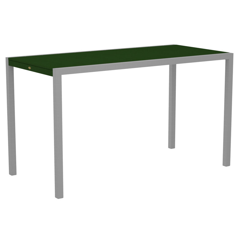Table de bar POLYWOOD Surf City, Argent texturé / Forêt tropicale, 36 po x 73 po