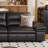 Black Genuine Leather Modular Sofa cushion Threeseat-846210030-846210031