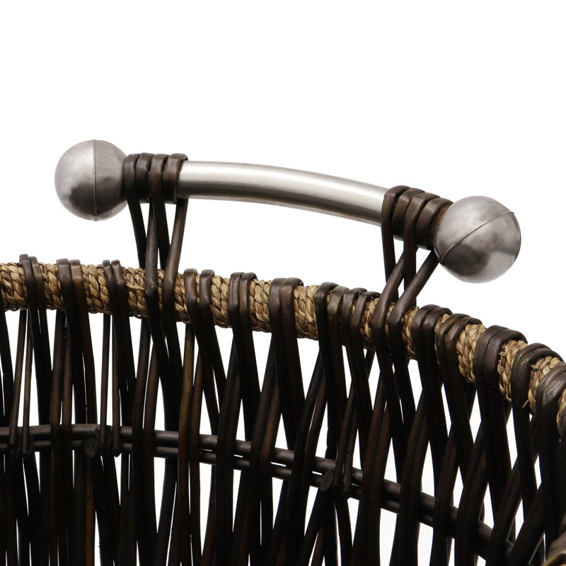 Hand Woven Wicker Laundry Basket with Handles