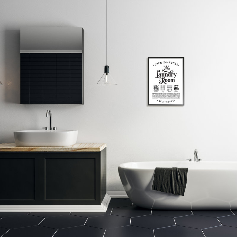 Vintage Black Framed Laundry Room Definition Print
