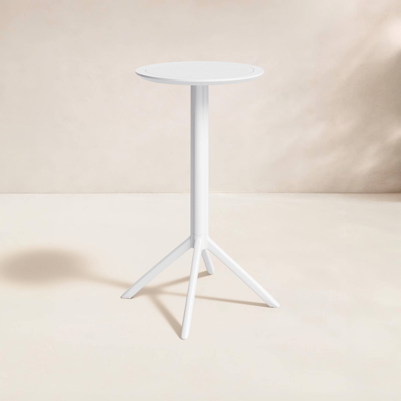 Elodie 24" Patio Bar Table, White, 42.5'' H x 23.6'' W x 23.6'' L