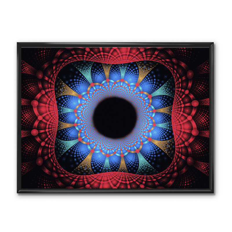Fractale portail magique - impression sur toile, H 30 po x l 40 po x P 1,5 po, Toile avec cadre noir
