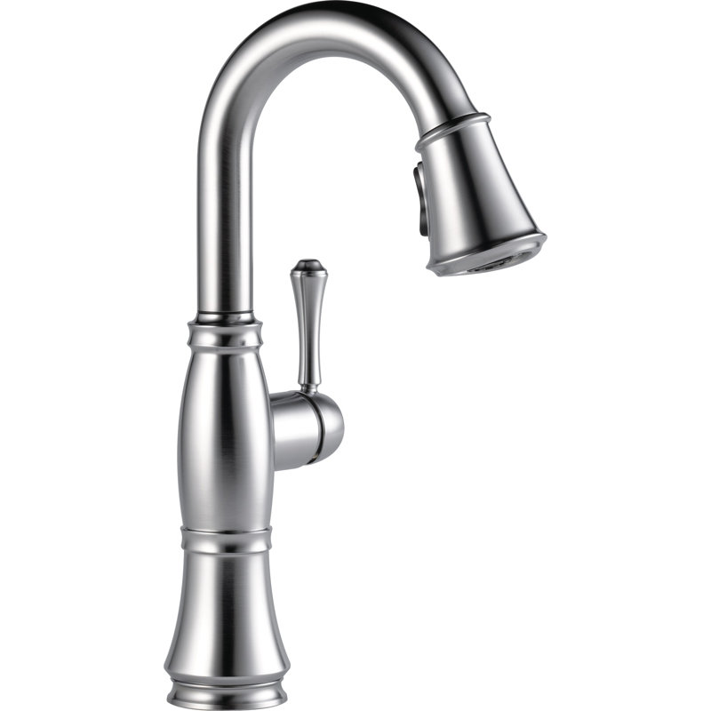 Cassidy Bar Faucet with Pull Down Sprayer, Lumicoat Arctic Stainless