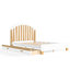 Structure de lit plateforme double en bois avec tiroir de rangement, tête de lit ronde, sans sommier, blanc et naturel