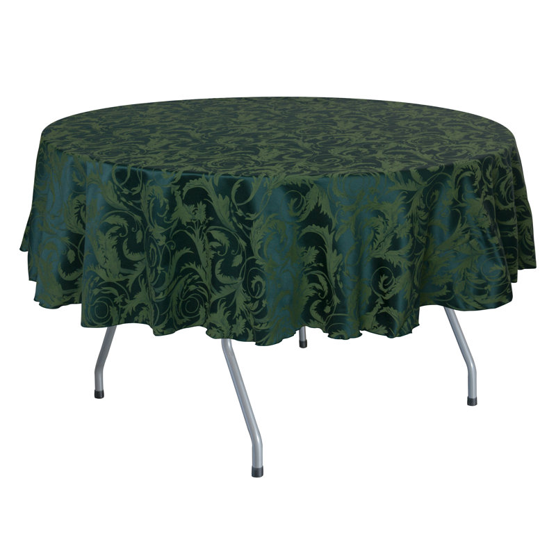 Solid Color Round Tablecloth, Green, 72" L x 72" W, 5