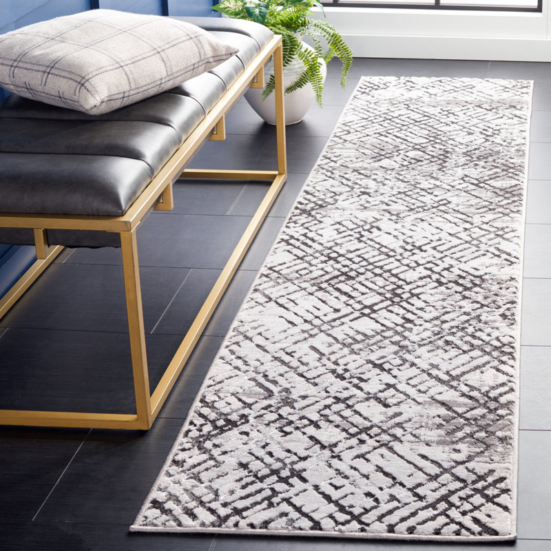 Tapis gris / gris anthracite Minyard 275, Tapis de couloir 2 pi x 8 pi