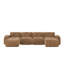Canapé modulaire capitonné en velours Camel-468793903