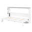 Lit mural simple blanc et brun avec éclairage à DEL, armoire pliable, bois massif, ouverture hydraulique lisse, idéal pour les espaces de travail à la maison dans les petites résidences, bois, système, dortoirs de bonne étude-128991943