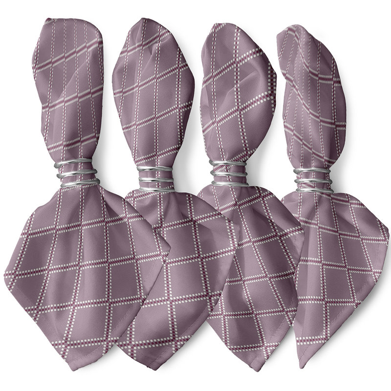Lateasa Polyester Geometric Square Napkin, Lavender