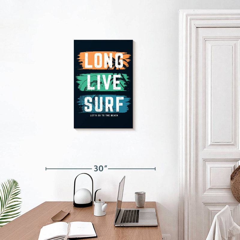 Tergel Long Live Surf, typographie, H 24 po x l 16 po