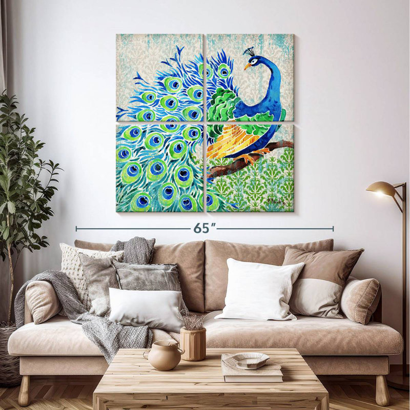 Brampt Patterned Peacock I, 45" H x 45" W
