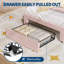 Cadre de lit pour enfants avec tiroir de rangement et tête de lit pour chat, cadre de lit plateforme tapissier avec support de lattes en bois robuste, aucun sommier nécessaire, assemblage facile, rose et blanc-856459973-856459974