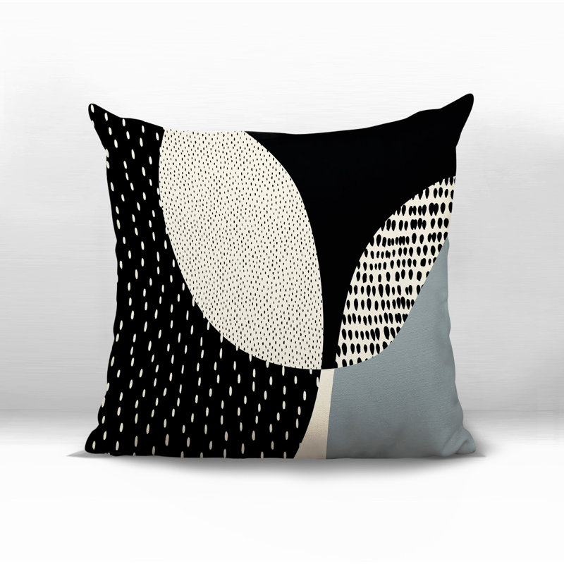 Coussin carré intérieur / extérieur pia, H 15 po x l 15 po, Grey/Black/Off-White