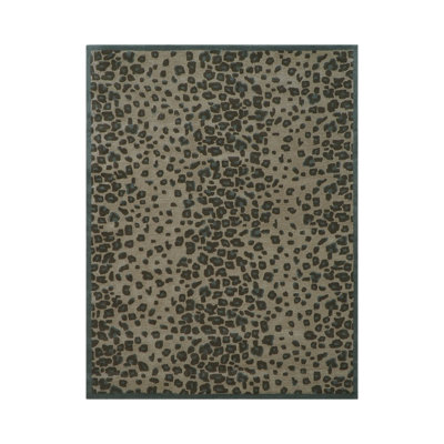 Tapis oriental multicolore en laine touffeté à la main à motif animal moderne