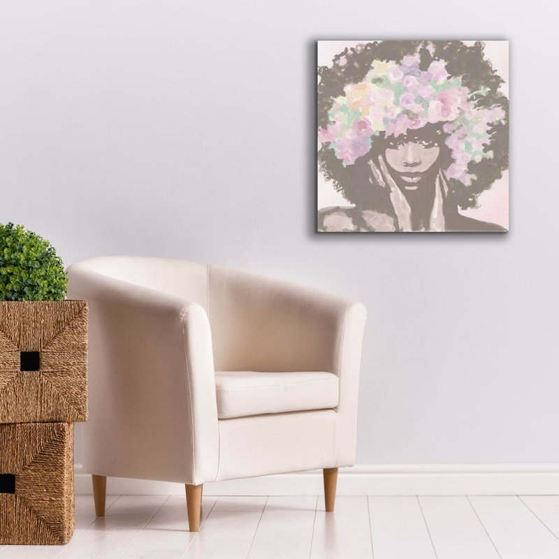 Épopée Graffiti «Floral Crown 1» par Stellar Design Studio, art mural sur toile, 26 po x 26 po