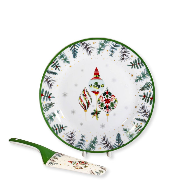 Assiette à gâteau festive en porcelaine