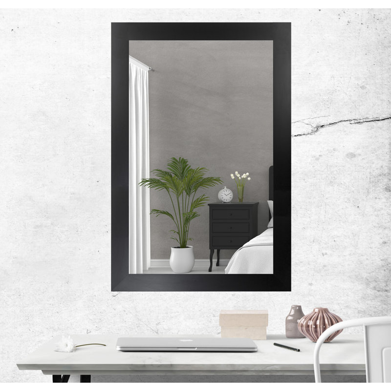 Miroir d'appoint mural Alacazar, 45,5 po x 39,5 po, Noir
