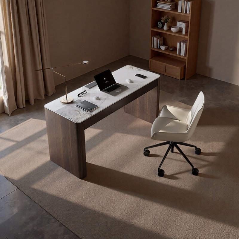 Bureau en bois massif de style luxueux, H 29,52 po x l 70,86 po x P 23,62 po