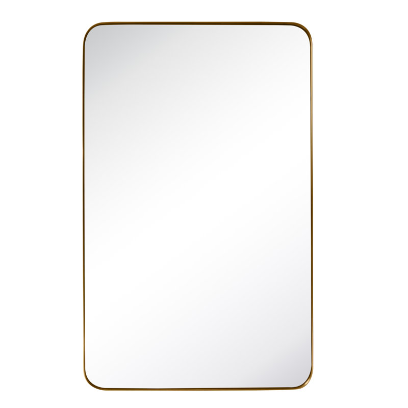 Miroir de salle de bain Kengston, 30 po x 20 po, Or brossé