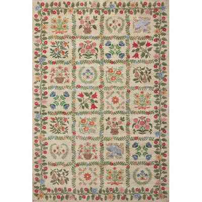 Rifle Paper Company x Loloi Orchard Beige / Multi Machine Washable Area Rug