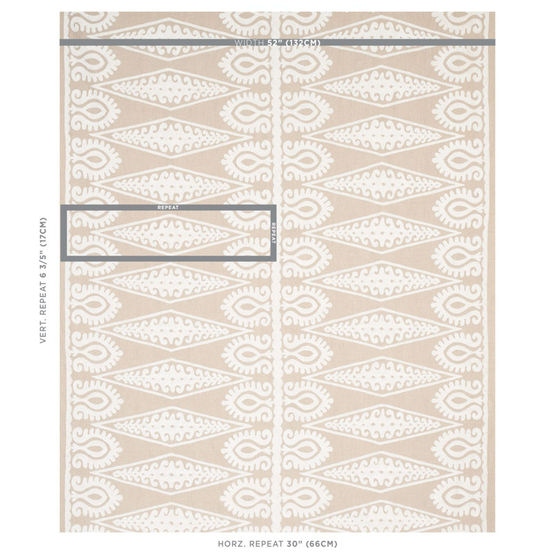 Seema Embroidery Fabric, Ivory
