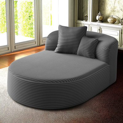 51.6" Modern Boneless Chaise Lounge Sofa Bed with Two Supportive Pillows