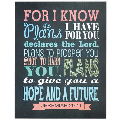 Wall Plaque I Know Plans Jer.29:11 11x14