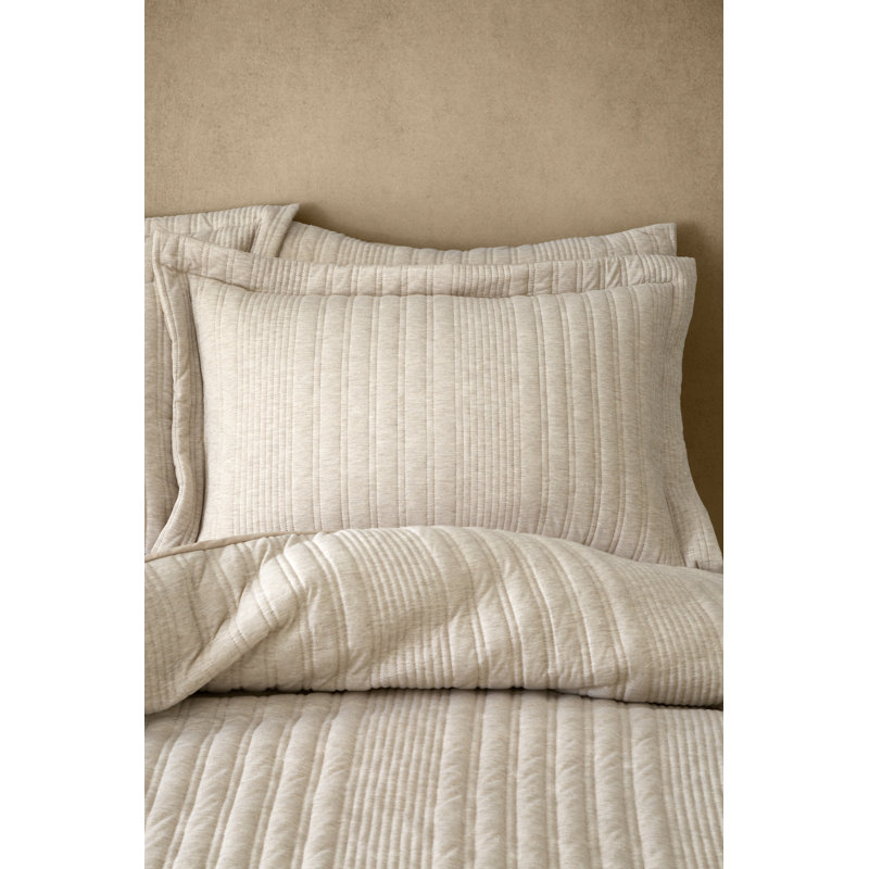 Zofia Jersey Knit Oxford Pillow Case, Beige