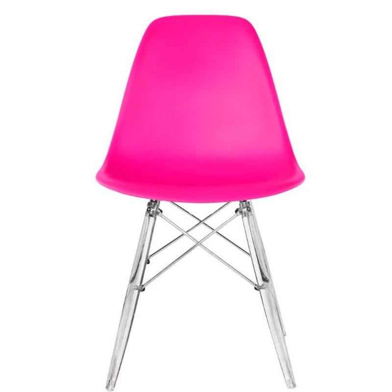 Chaise en plastique Luna, Rose foncé