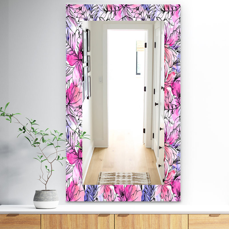 Miroir mural 22 fleurs, H 39,4 po x l 29,5 po