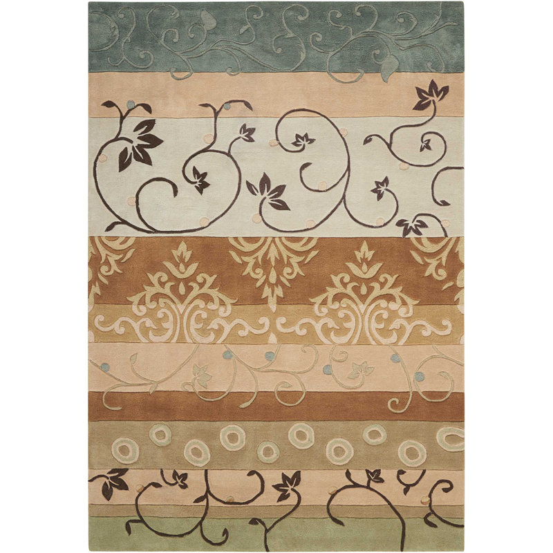 Tapis argenté contemporain fait à la main Asuncion, Rectangle 7 pi 3 po x 9 pi 3 po