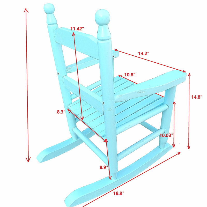 Fauteuil à bascule pour enfants bleu clair - intérieur ou extérieur - convient aux enfants - durable, Bleu pâle
