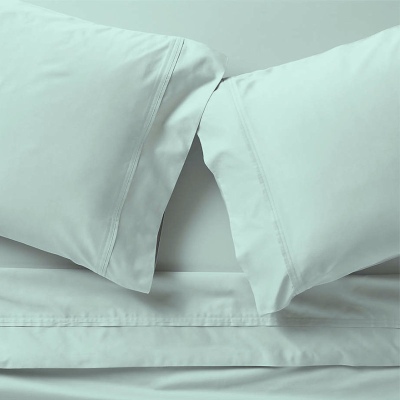 Ensemble de draps 4 pièces Paarizaat 8000 Series, Ensemble de draps pour très grand lit avec 3 piè, Vert clair