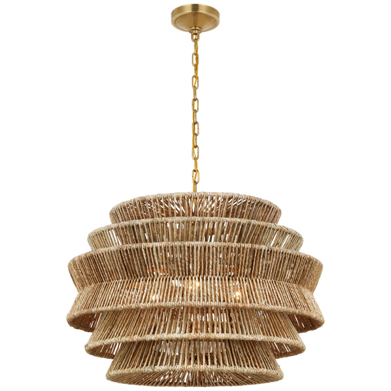 Antigua 3 - Light Chandelier, 21.5" H x 30" W x 30" D, Antique-Burnished Brass