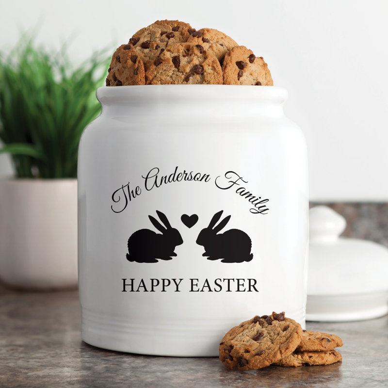 Pot à cookies personnalisé doux lapins
