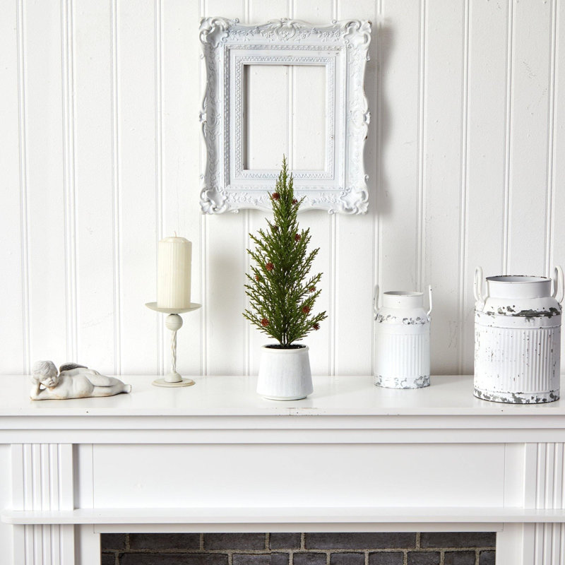 Arbre de Noël artificiel pin cèdre en pot décoratif
