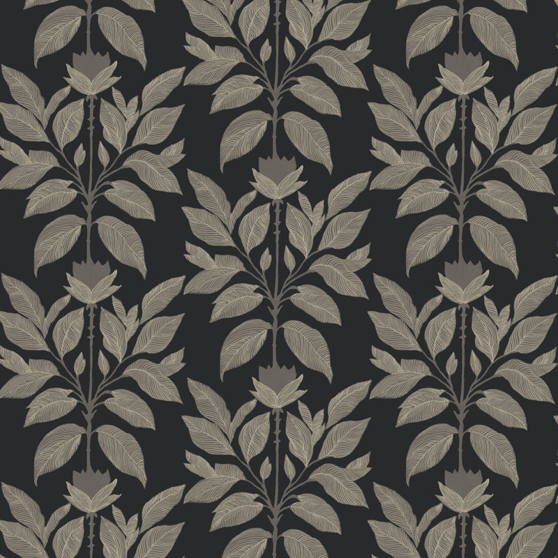Wayward Petal - Floral Wallpaper, Non-Pasted, Non-Woven, Driftwood Taupe