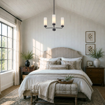 3-Light Dimmable Shaded Chandelier