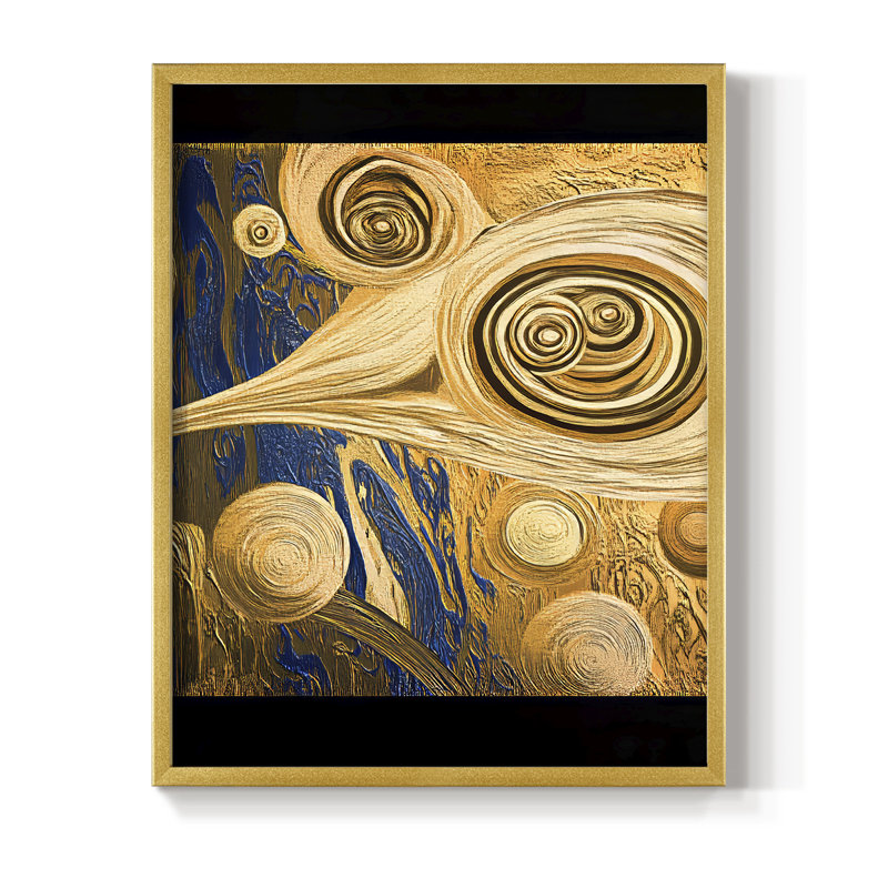 «Abstract Abstract», reproduction encadrée - prêt à accrocher, H 10 po x l 8 po, Or