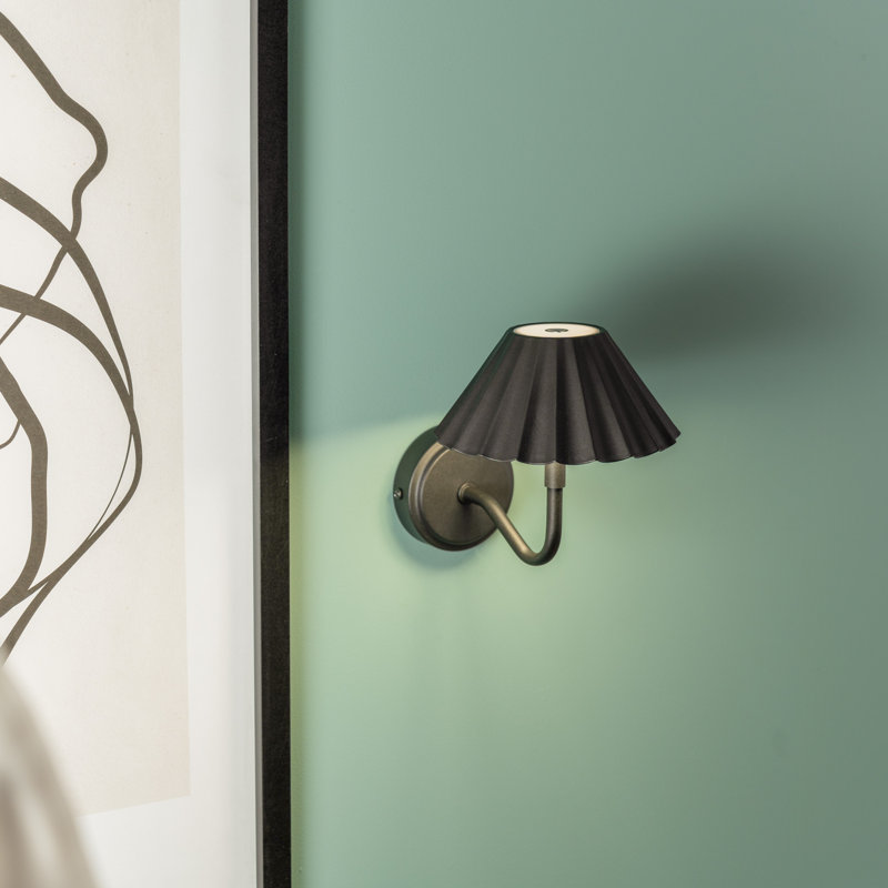 Bethenia Plastic LED Flush Mounted Sconce, Matte Black